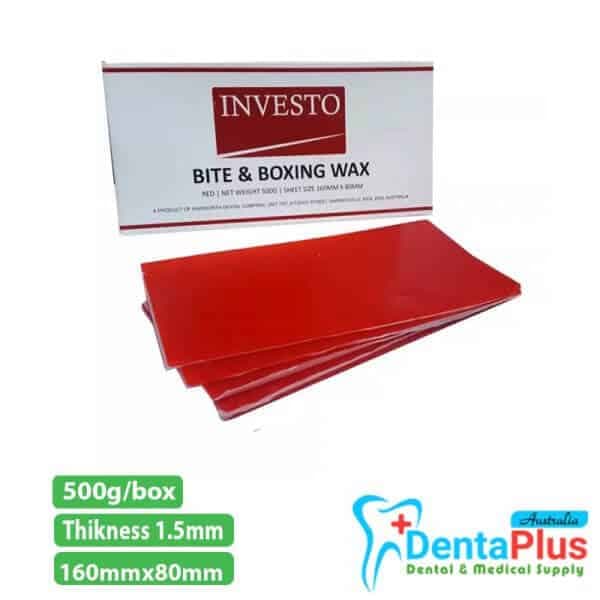Bite & Boxing Wax Red Investo (160mm x 80mm, Thickness 1.5mm) 500g/box