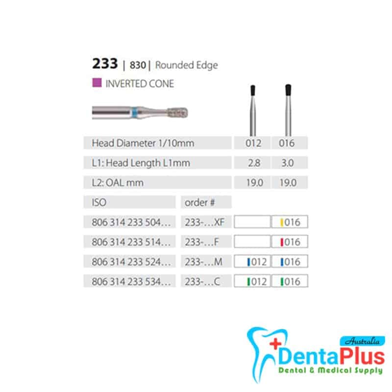 Diamond Burs Pear ISO: 233-830 MDT #10Pcs/Box