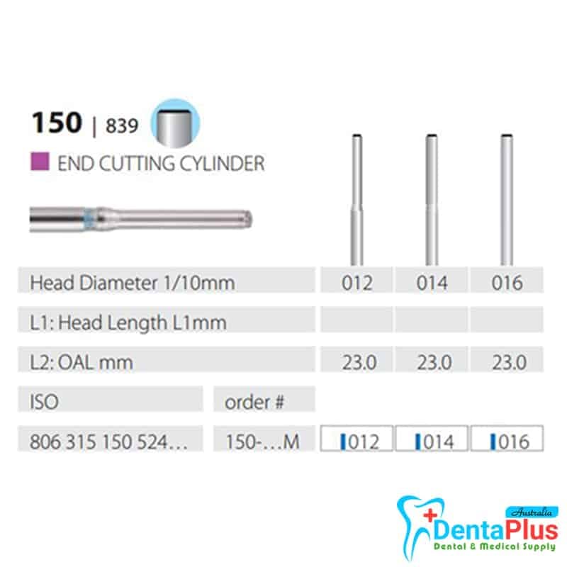 Diamond Burs End Cutting Cylinder ISO: 150-839 MDT #10Pcs/Box